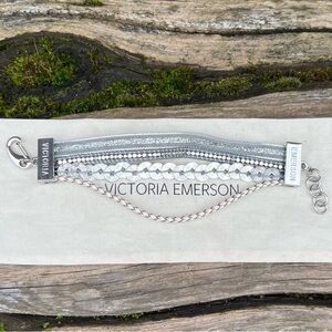 Victoria Emerson multi strand silver ribbon bracelet